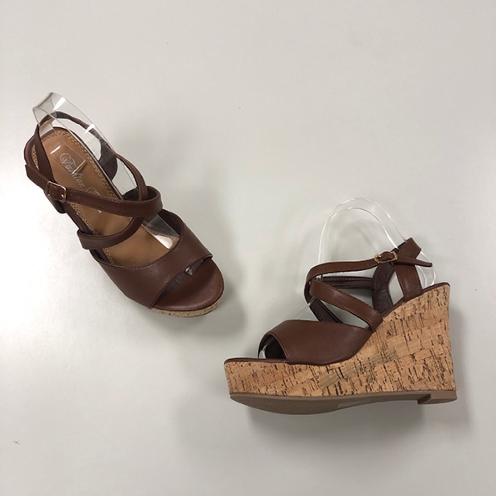 Wedge Sandals from Fashion Focus - Super-2 Brown